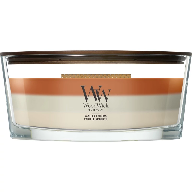 WoodWick® Vanilla Embers trilogy hajógyertya 453g