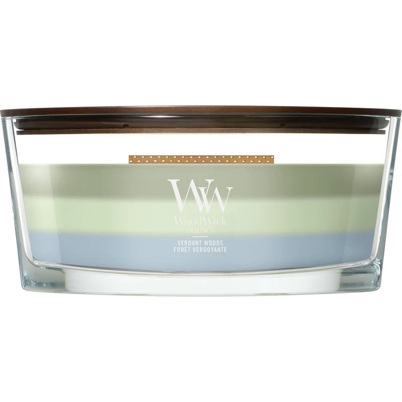 WoodWick® Verdant Woods trilogy hajógyertya 453g