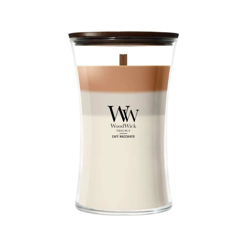 WoodWick® Café Macchiato trilogy nagy üveggyertya 610g