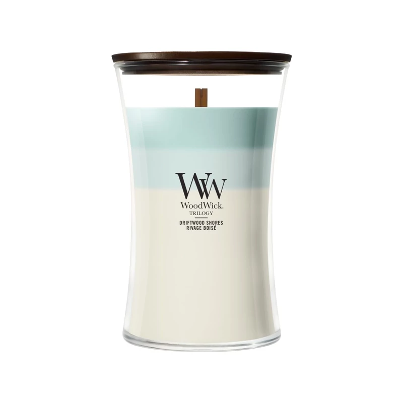 WoodWick® Driftwood Shores trilogy nagy üveggyertya 610g