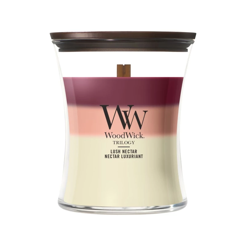 WoodWick® Lush Nectar trilogy közepes üveggyertya 275g