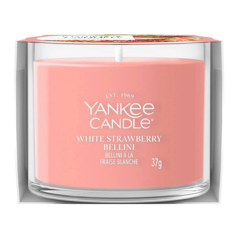 Yankee Candle® WHITE STRAWBERRY BELLINI kis üveggyertya 37g