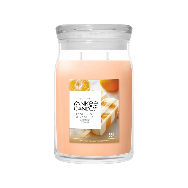 Yankee Candle® TANGERINE & VANILLA nagy üveggyertya 567g