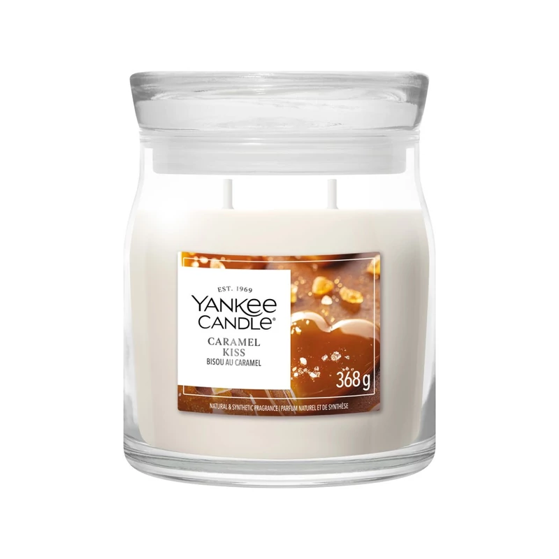 Yankee Candle® CARAMEL KISS közepes üveggyertya 368g