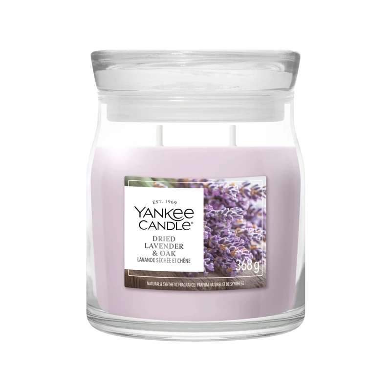 Yankee Candle® DRIED LAVENDER & OAK közepes üveggyertya 368g