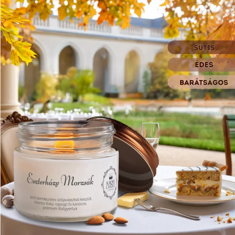 Aurora Candle Eszterházy Morzsák Vintage szójaviasz illatgyertya