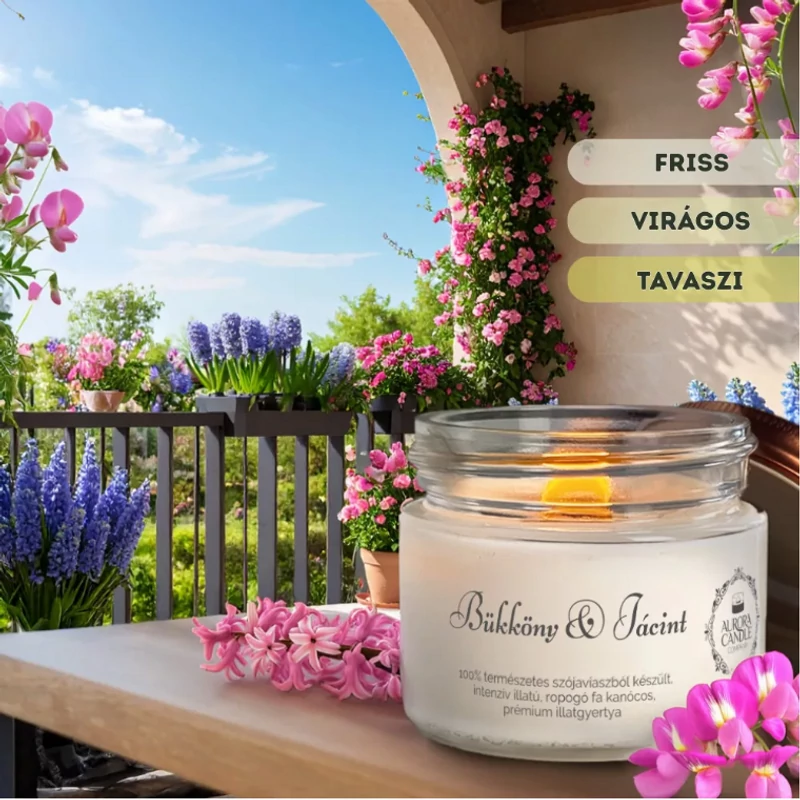 Aurora Candle Bükköny & Jácint Vintage illatgyertya 140g