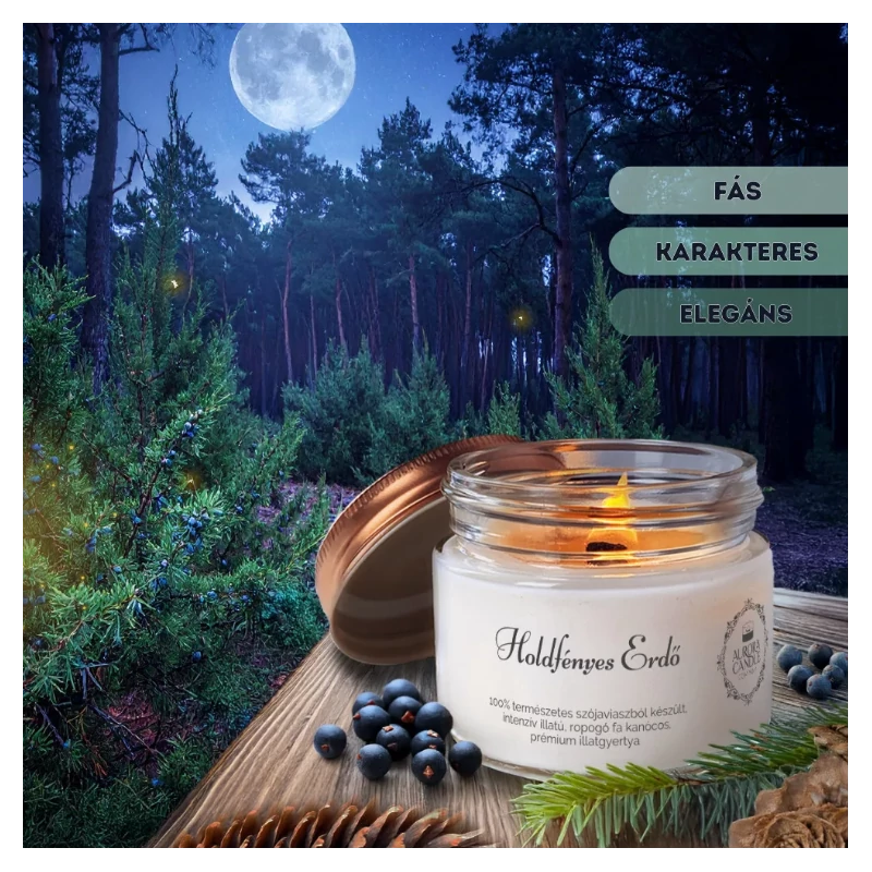 Aurora Candle Holdfényes Erdő Vintage illatgyertya 140g