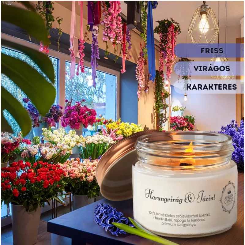 Aurora Candle Harangvirág & Jácint Vintage illatgyertya 140g