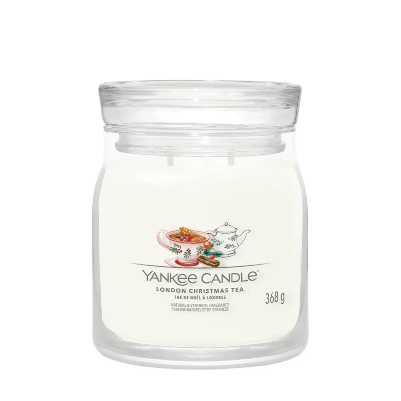 Yankee Candle® London Christmas Tea közepes üveggyertya 368g