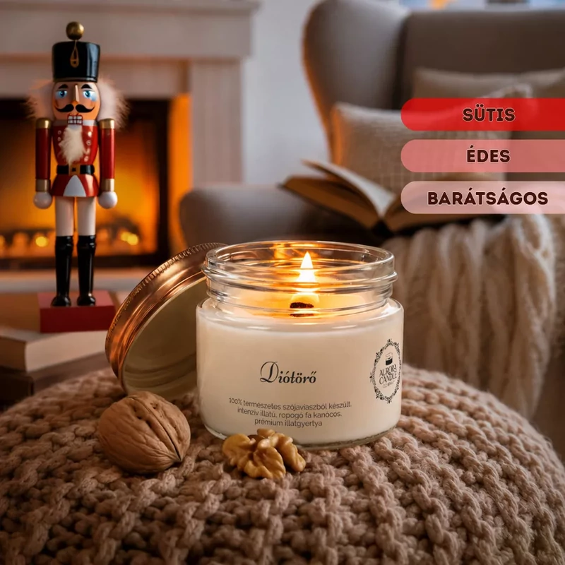Aurora Candle Diótörő Vintage szójaviasz illatgyertya