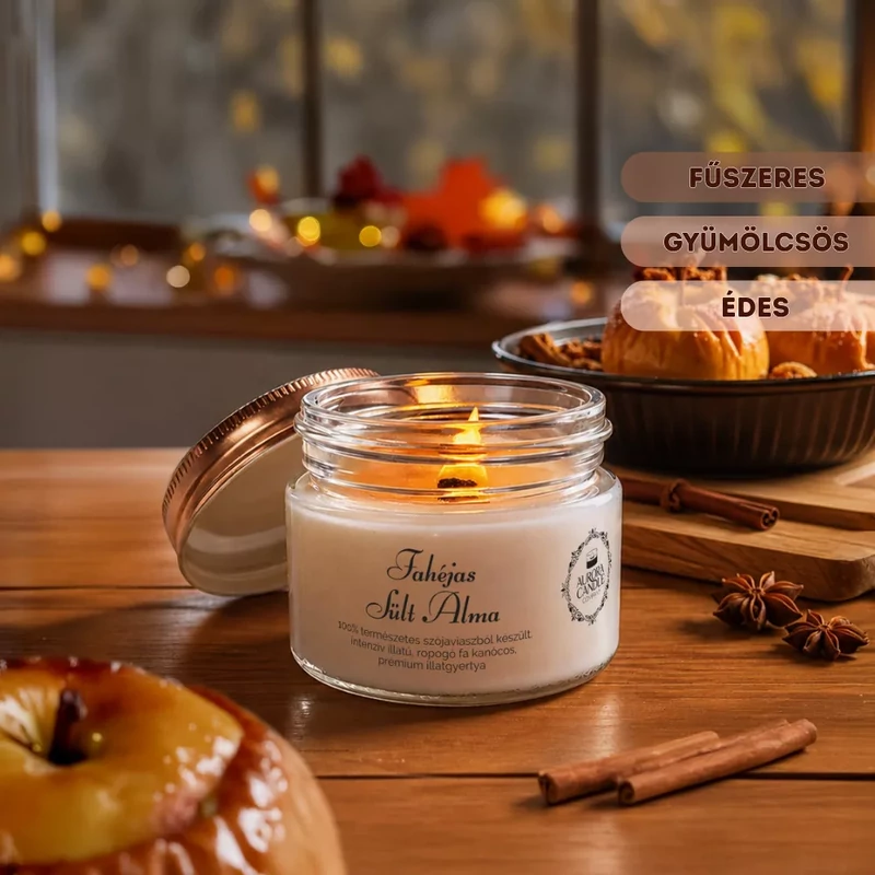 Aurora Candle Fahéjas Sült Alma Vintage illatgyertya 140g
