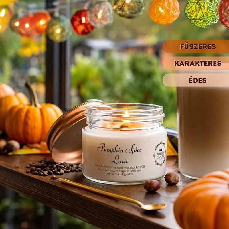 Aurora Candle Pumpkin Spice Latte Vintage illatgyertya 140g