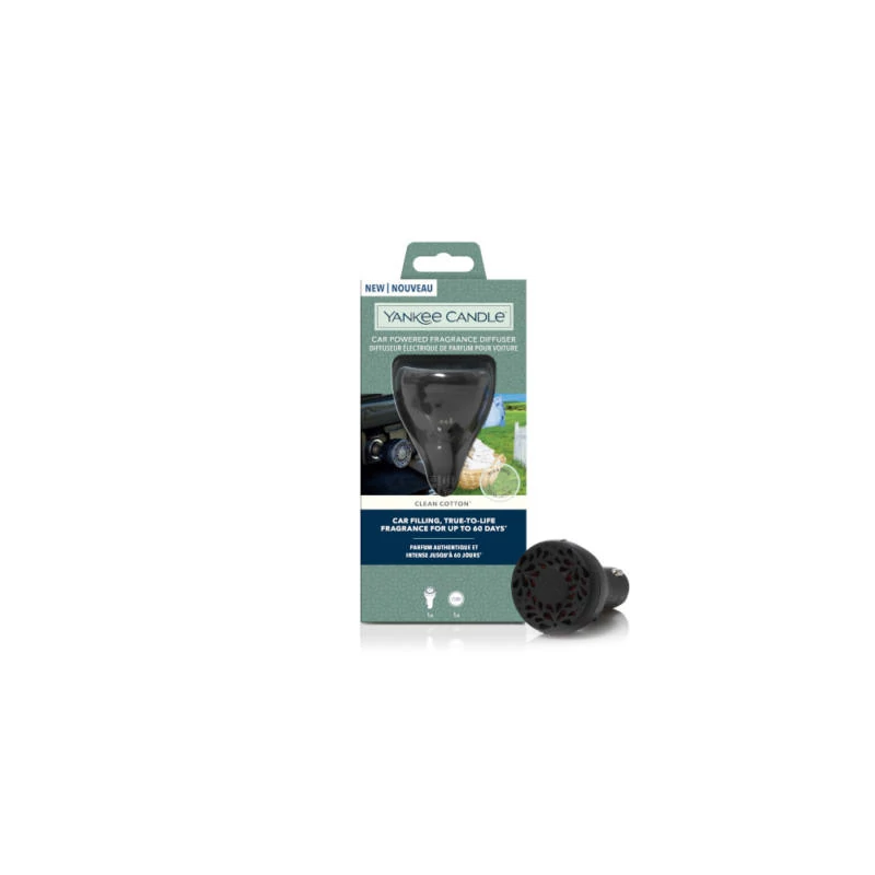 Yankee Candle® Clean Cotton® autóillatosító diffúzor szett (12V-os)