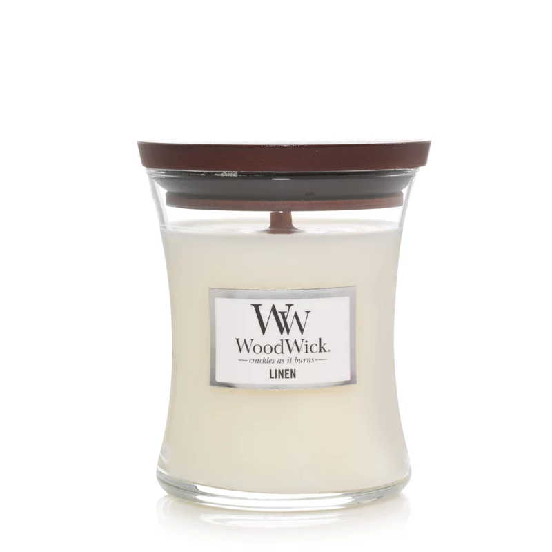 WoodWick® Linen közepes üveggyertya