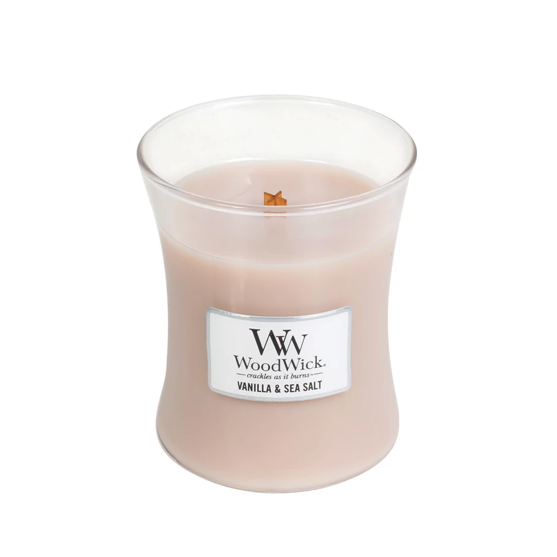 WoodWick® Vanilla &amp; Sea Salt közepes üveggyertya
