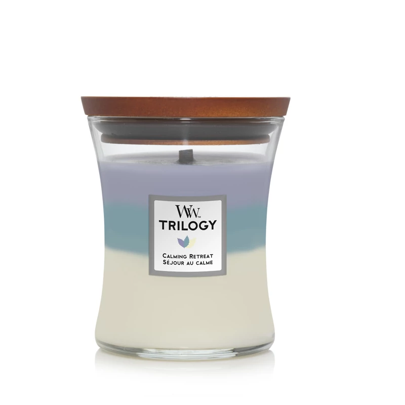 WoodWick® Calming Retreat Trilogy közepes üveggyertya