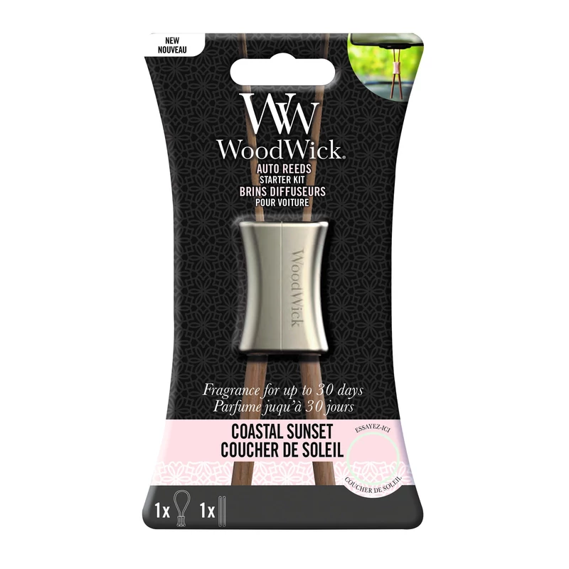 WoodWick® Coastal Sunset Auto Reed autóillatosító szett (előillatosított diffúzor szett)