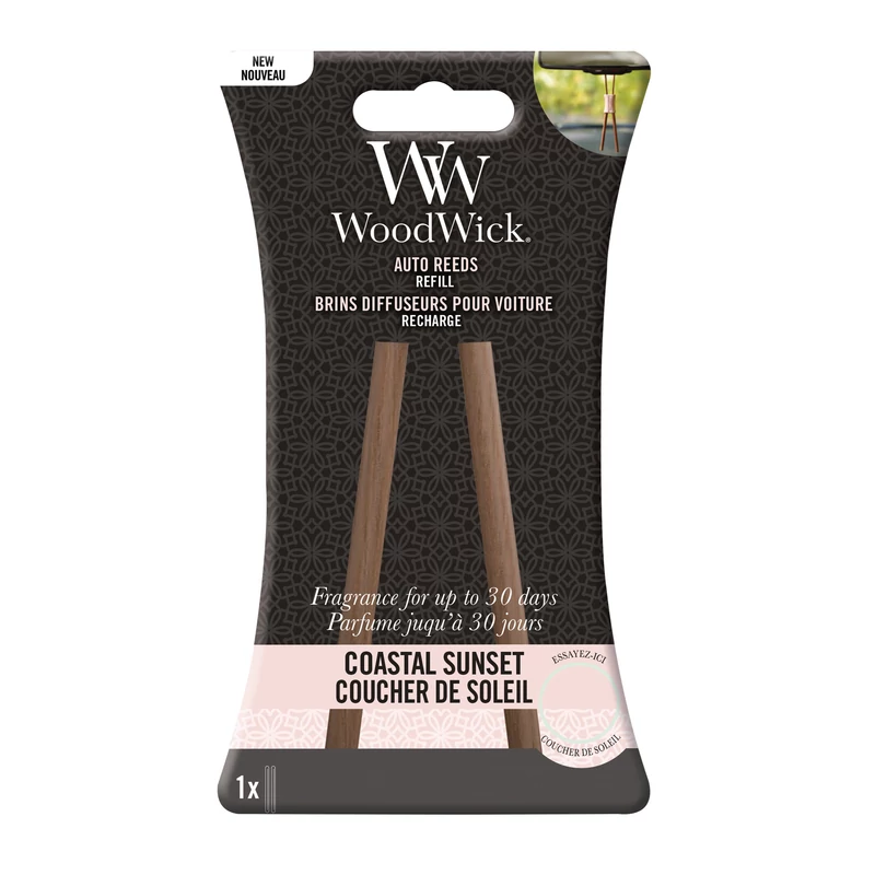 WoodWick® Coastal Sunset Auto Reed autóillatosító utántöltő (előillatosított diffúzor utántöltő)