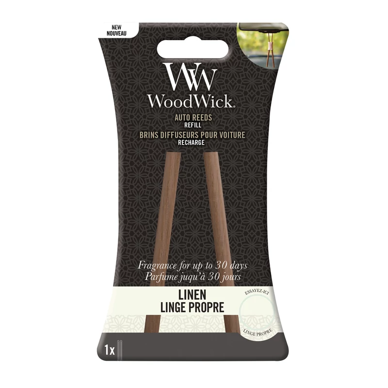 WoodWick® Linen Auto Reed autóillatosító utántöltő (előillatosított diffúzor utántöltő)