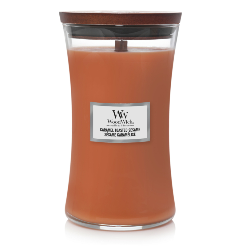 WoodWick® Caramel Toasted Sesame nagy üveggyertya