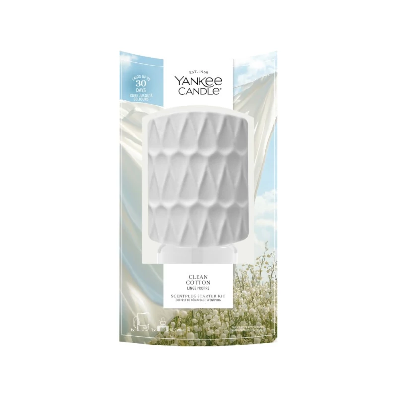 Yankee Candle® Clean Cotton elektromos légfrissítő készülék + utántöltő