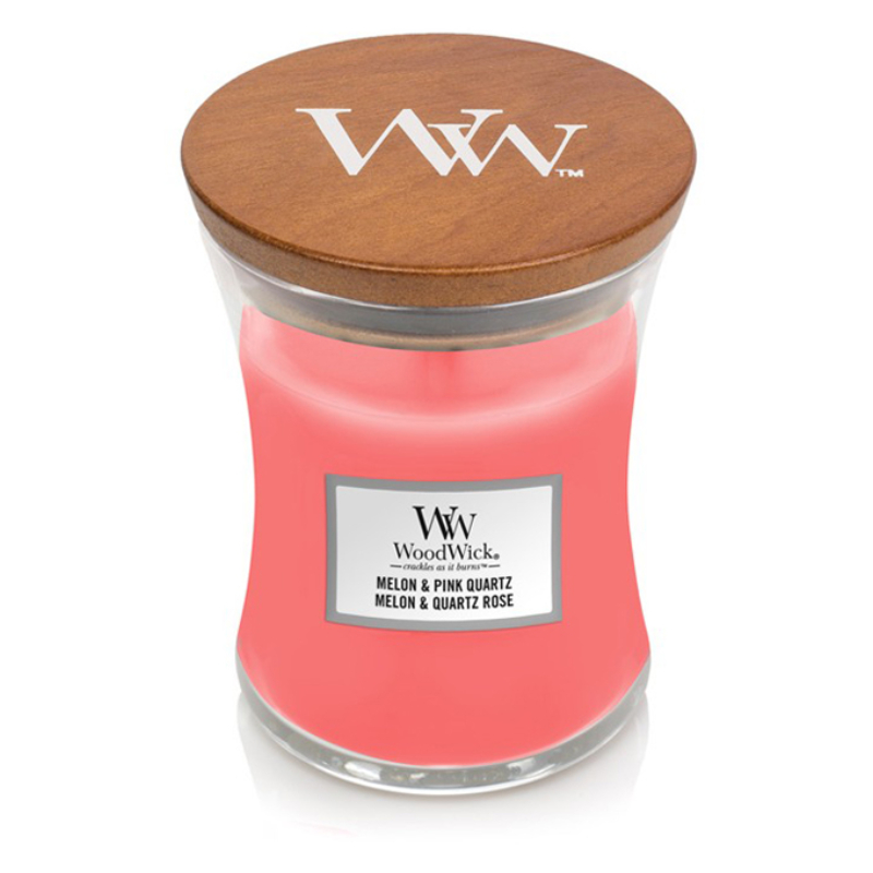 WoodWick® Melon & Pink Quartz közepes üveggyertya