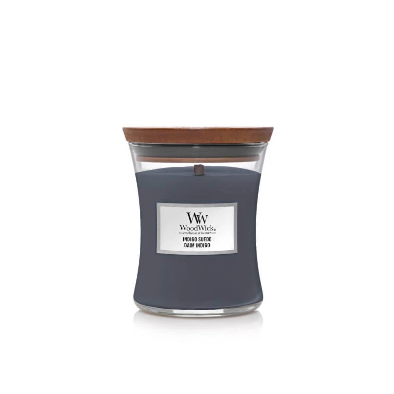 WoodWick® Indigo Suede közepes üveggyertya 275g