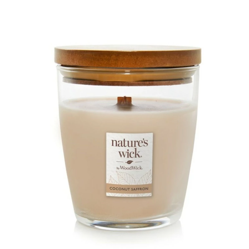 WOODWICK® Nature's Wick Coconut Saffron közepes üveggyertya 284g