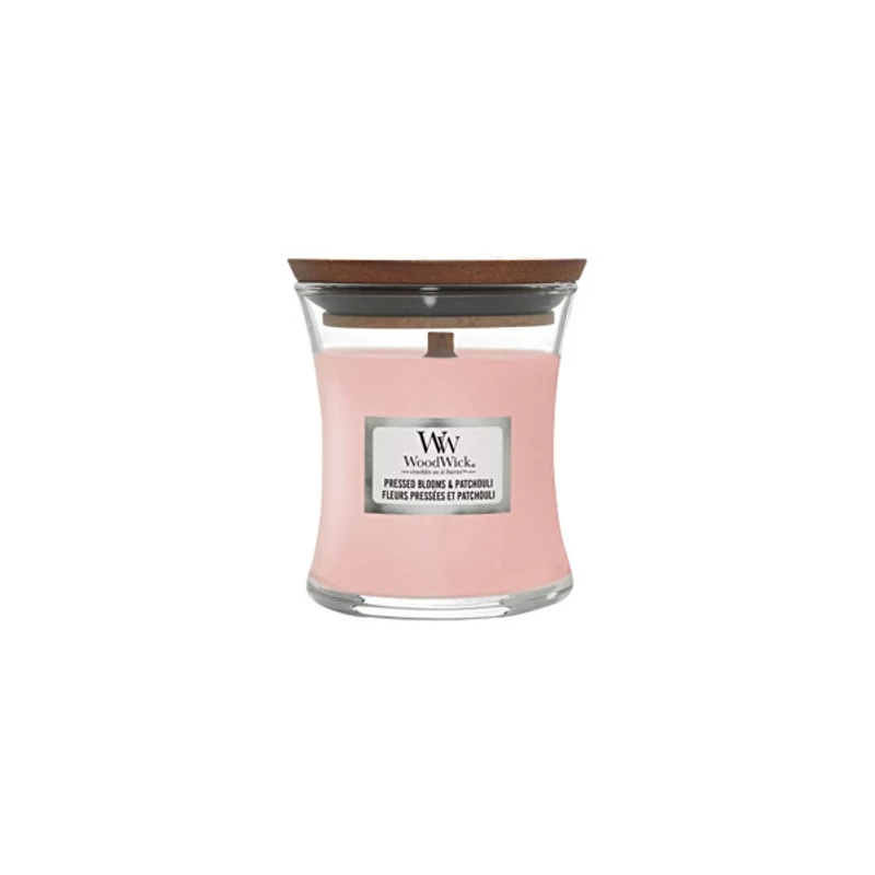 WoodWick® Pressed Blooms & Patchouli közepes üveggyertya 275g
