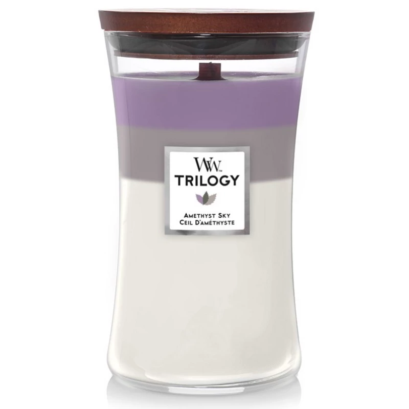 WoodWick® Amethyst Sky trilogy nagy üveggyertya 610g