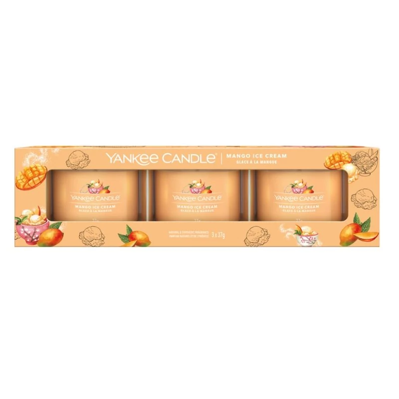Yankee Candle® Mango Ice Cream kis üveggyertya szett 3x37g