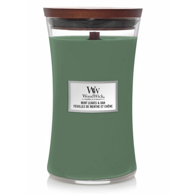 WoodWick® Mint Leaves & Oak nagy üveggyertya