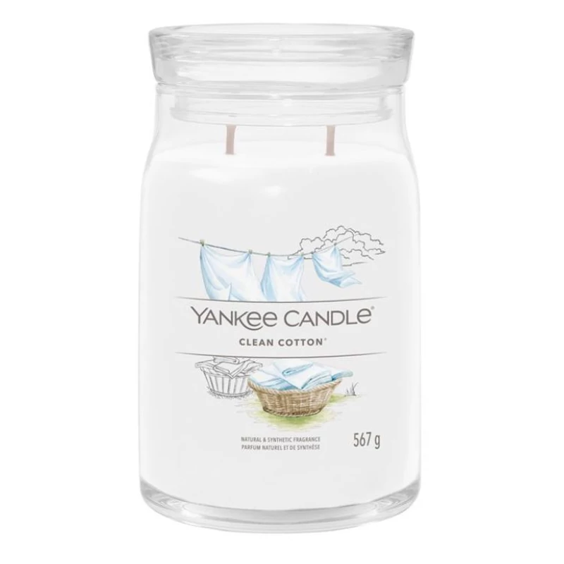Yankee Candle® Clean Cotton nagy üveggyertya 567g