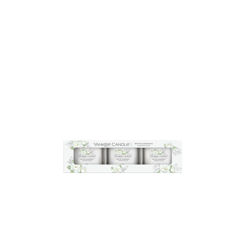 Yankee Candle® White Gardenia kis üveggyertya szett 3x37g