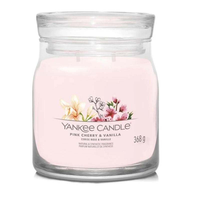 Yankee Candle® Pink Cherry & Vanilla közepes üveggyertya 368g