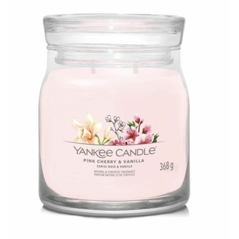 Yankee Candle® Pink Cherry & Vanilla közepes üveggyertya