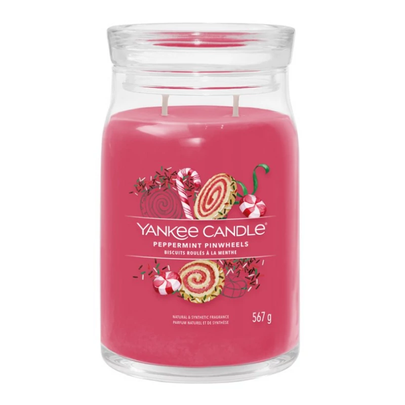 Yankee Candle® Peppermint Pinwheels nagy üveggyertya 567g
