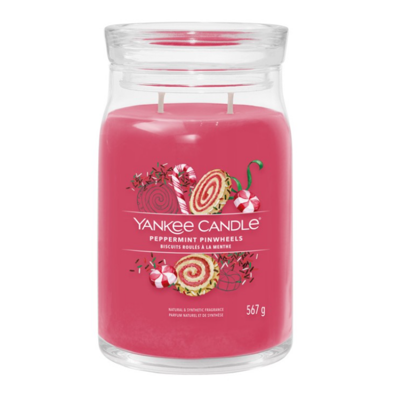 Yankee Candle® Peppermint Pinwheels nagy üveggyertya