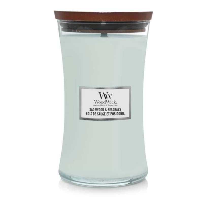 WoodWick® Sagewood & Seagrass nagy üveggyertya 610g