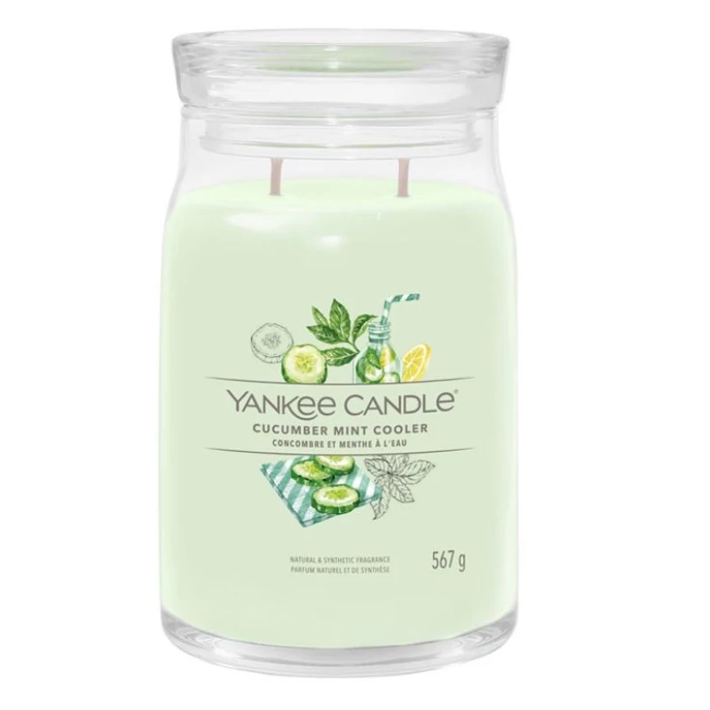 Yankee Candle® Cucumber Mint Cooler nagy üveggyertya 567g