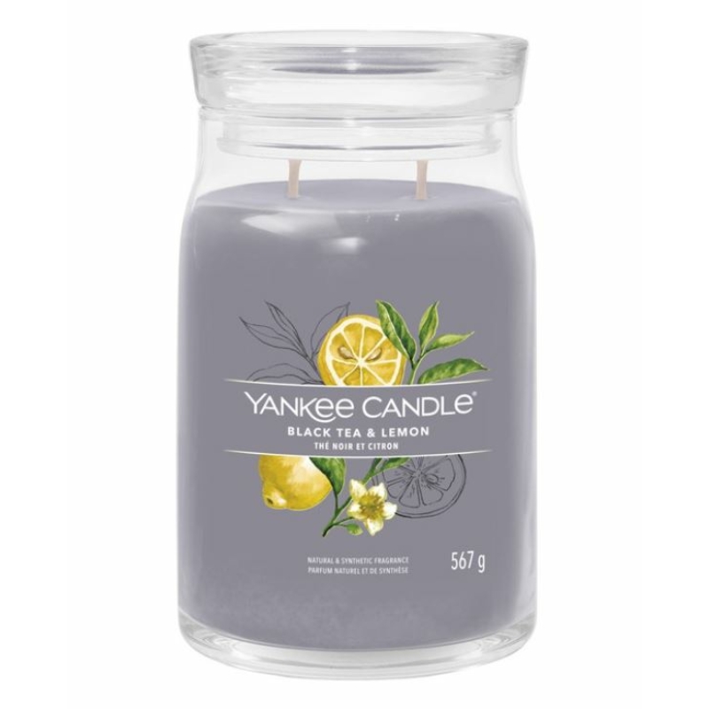 Yankee Candle® Black Tea & Lemon nagy üveggyertya