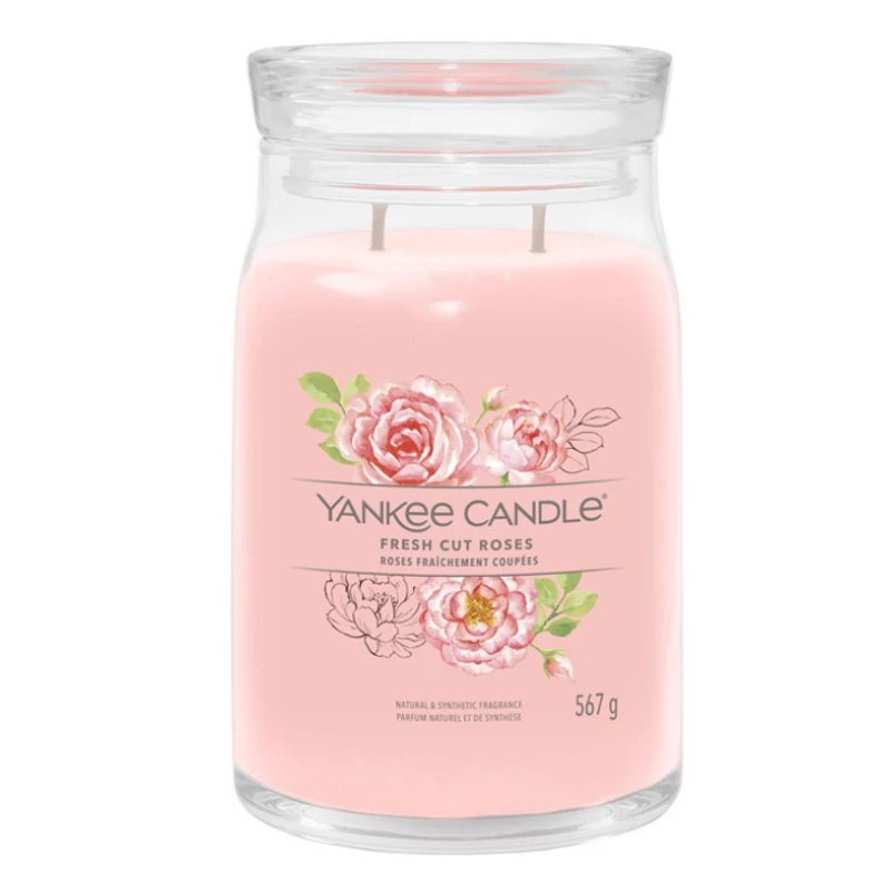 Yankee Candle® Fresh Cut Roses nagy üveggyertya 567g