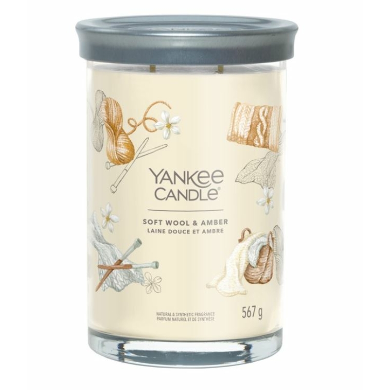 Yankee Candle® Soft Wool & Amber Tumbler nagy üveggyertya