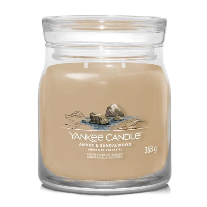 Yankee Candle® Amber & Sandalwood közepes üveggyertya 368g