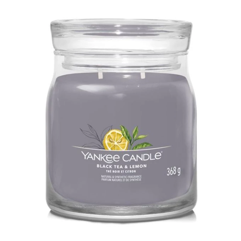 Yankee Candle® Black Tea & Lemon közepes üveggyertya