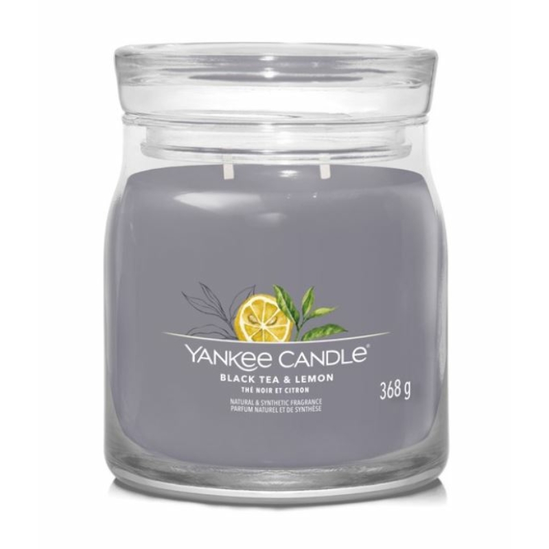 Yankee Candle® Black Tea & Lemon közepes üveggyertya