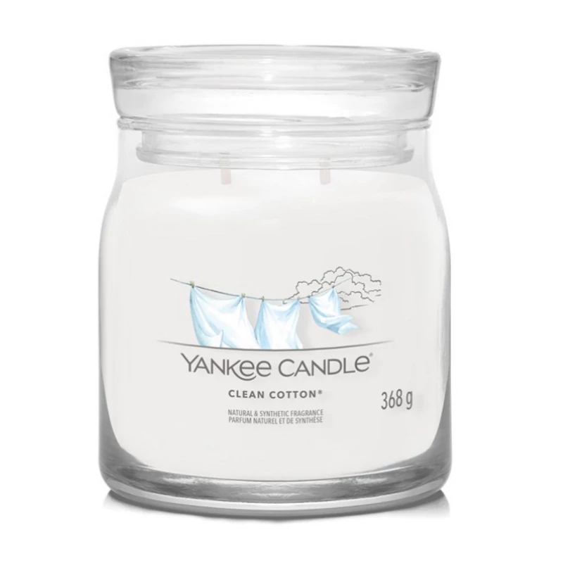 Yankee Candle® Clean Cotton közepes üveggyertya 368g