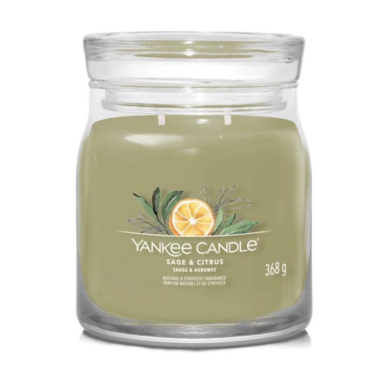 Yankee Candle® Sage & Citrus közepes üveggyertya 368g