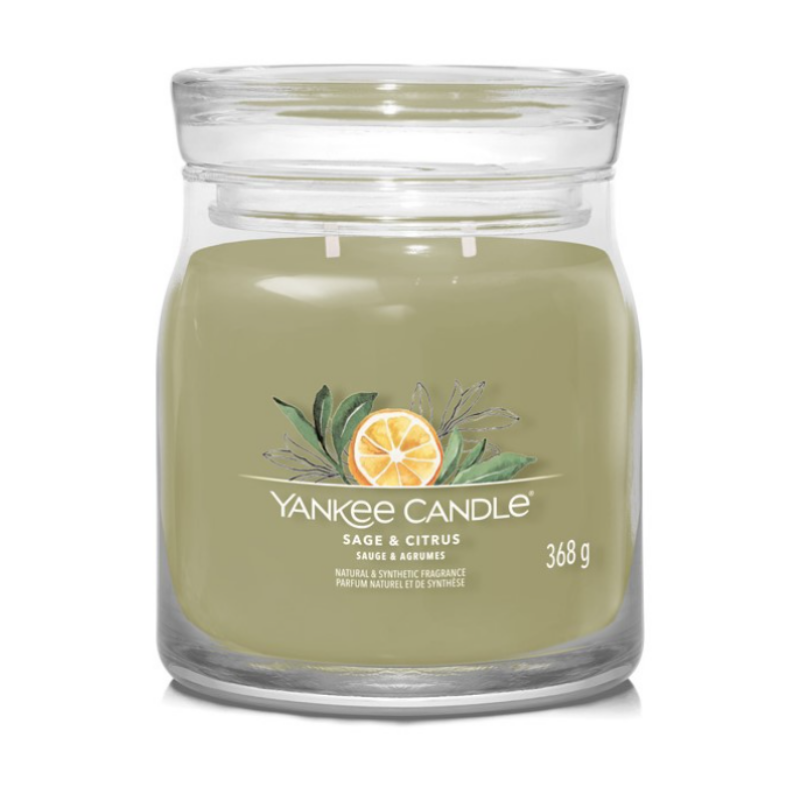 Yankee Candle® Sage & Citrus közepes üveggyertya